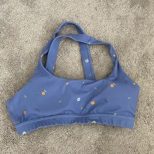 Floral Blue Women's Sports Bra